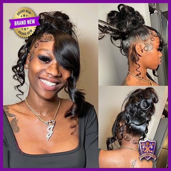 360 Lace Frontal Human Hair Wig 22 Inch Body Wave Glueless Pre Plucked